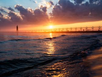 Sunset and Lake Michigan