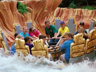 POPEYE & BLUTOâ  S BILGE-RAT BARGES â   Popeye & Blutoâ  s Bilge-Rat Barges, a family-friendly white-water raft ride that puts riders in the middle of the age-old conflict between Popeye and Bluto.  Guests set sail to help Popeye save Olive Oyl from Bluto.  Located in Toon Lagoon in Universalâ  s Islands of Adventure theme park, riders will get soaked in this splashing raft ride.