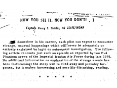 Statement by Captain Henry S. Shields and the “1976 Iran Incident”